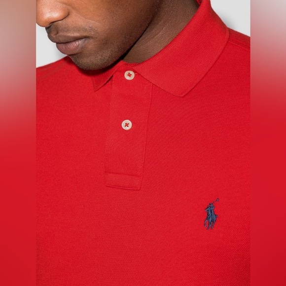Polo Ralph Lauren Short Sleeve XL 100% Cotton Polo Shirt, Red, Vintage - Picture 3 of 7
